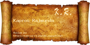 Kapros Rajmunda névjegykártya